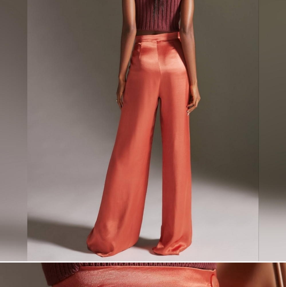 Anthropologie Corey lynn Calter satin wide leg pants